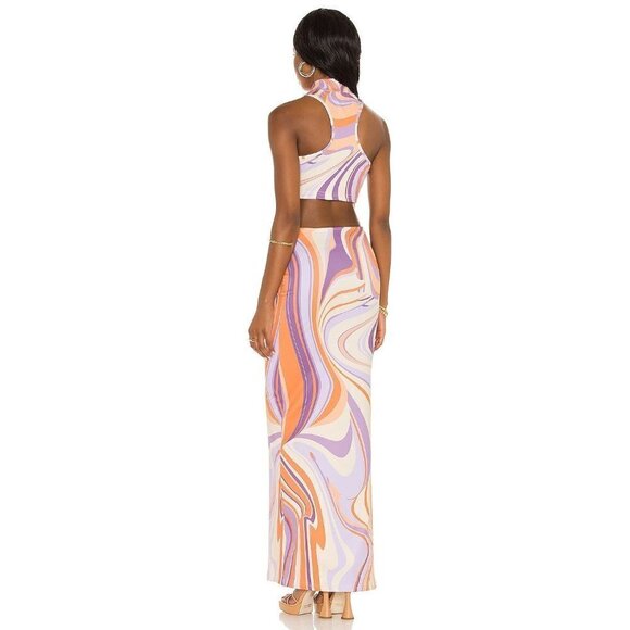 Farai London X REVOLVE Joelle Maxi Skirt in Muted Swirl Small - Picture 2 of 8